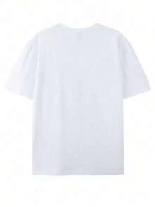 1 Piece, New Disney Men's T-Shirt, < < Racing Story > > Trailer Sailor Cartoon Front And Back Printing, Round Neck Casual And Comfortable T-Shirt, Suitable For Sports And Daily Wear, Women's Loose T-Shirt, A Good Choice For Gifts, Essential For Easter Parties. - trắng - Xem 2