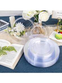 25pieces Of Pure White Round Cake Dessert Plates, High-Looking Fruit Salad Plates, Reusable And Easy To Clean. Great For Weddings, Birthday Parties, Family Gatherings And Outdoor Team Building, Schools, Restaurants, Kitchens, Christmas Tableware