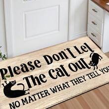 1pc Cute Cat Pattern Printed Rug, Faux Wool Mat - Highly Absorbent, Easy To Clean, Suitable For Home Decor, Farmhouse, Entryway, Indoor, Room, Kitchen, Dining Room, Small Office/Home Office, Sink, Laundry Room, Doormat, Kitchen Mat, Non-Slip Mat