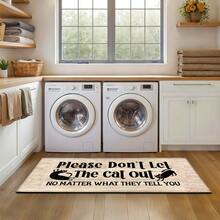 1pc Cute Cat Pattern Printed Rug, Faux Wool Mat - Highly Absorbent, Easy To Clean, Suitable For Home Decor, Farmhouse, Entryway, Indoor, Room, Kitchen, Dining Room, Small Office/Home Office, Sink, Laundry Room, Doormat, Kitchen Mat, Non-Slip Mat