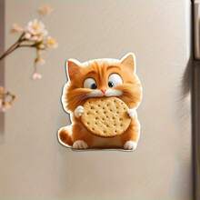 1pc Acrylic Peeking Cat Fridge Magnet - Cute Cabinet Decor, Magnetic For Doors, Fridge, Dishwasher, Soft Base & Clear Acrylic - Ideal Gift For Cat Lovers, Kitchen & Fridge Decor (Compatible With Fridge Magnets, No Adhesive Needed) - Charming Fridge Magnet, Black & White Cat With Golden Eyes And Paw Print Tag, Vintage Farmhouse Fridge Magnet, Fridge Magnet Animal, Fridge Floral Magnet