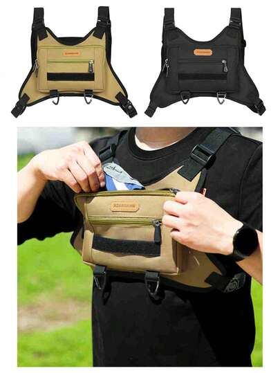 سترة واقية متعددة الوظائف للدراجات الرياضية، حقيبة ظهر قابلة للتعديل لحماية الصدر والظهر للراكب، تحتوي على جيوب لحمل الهاتف والمفاتيح والقفازات والنظارات وغيرها من الاكسسوارات