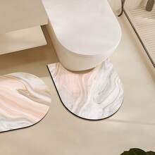 1/3 buc Covoraș Absorbant Antiderapant pentru Baie, Covoraș cu Gel de Silice, Baie cu Model Retro, Covoraș de Toaletă în Formă de U, Covoraș Absorbant pentru Chiuvetă, Covoraș de Bucătărie cu Grosime de 2,5 mm Decor de Crăciun