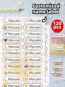 من 1 إلى 240 ملصق اسم شخصي بنجوم وقوس للأطفال، ملصقات اسم مخصصة صغيرة - ملصقات اسم مقاومة للماء، ملصقات قرطاسية مخصصة، مناسبة للحضانة والمدرسة والتخييم وتخزين الألعاب، مقاومة للماء، بدون كي، قابلة لإعادة الاستخدام - أبيض - مشاهدة 20