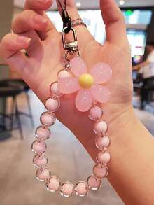 Pink Mobile Phone Lanyard, Korean Pearl Flower Decoration, Key Chain Key Chain Bag Pendant Bag Pendant Bag Ornaments Chain Bag Hanging Ornaments, Suitable For Mobile Phones, Bags, Key Chains, Etc. Suitable For Girls, Women, College Students, New Employees, White-Collar Women Gift Accessories Decoration. Car Pendants, Women'S Key Chains, Key Pendants,