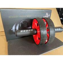 1pc AB Wheel Roller, Abdominal Core Workout Equipment With Comfortable Foam Handles, Home Fitness Training Device, Black/Blue/Red