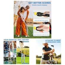 Grip Trainer, Club Grip Trainer Right Hand, Grip Swing Training Aid Golfer Proper Hand Position, Attaches To Most Handles - 黃色 - 查看 1