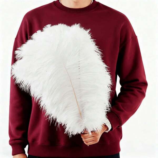 5 قطع من ريش النعام الاصطناعي الأبيض والأسود بطول 15-50 سم للحرف اليدوية والديكور، للكريسماس والزفاف وتغليف الهدايا