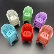 6-Piece Miniature Backrest Chair Set - 6 Colors Aesthetic Dollhouse Furniture, Suitable For DIY Crafts, Tea Parties, Home Decoration, And Model Display - Perfect Christmas Halloween Autumn Collectible Ornament - Random Color - View 9