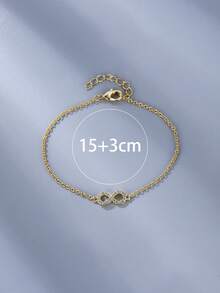 1 lanț clasic pentru gleznă în formă de 8, cu lanțuri pentru gleznă cu simboluri infinite care înconjoară lanțul pentru gleznă, design simplu și elegant de înaltă calitate, potrivit pentru purtare zilnică.