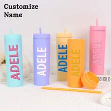 Personalisierter, individualisierter Becher mit Strohhalm, Brautjungfern-Antrag Becher, 16oz Acryl Schlank Becher, Geschenk für Brautjungfern, Mädels-Trip Becher