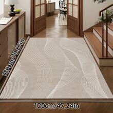 1pc Modern Minimalist Cream-Inspired Creative Abstract Geometric Line Area Rug, Super Soft Plush Faux Wool Contemporary Carpet, Machine Washable Mat, Suitable For Living Room, Bedroom, Bathroom And Entryway - Perfect For Christmas Decor, 700GSM, Indoor/Outdoor Use, Home Decor - Multicolor - View 19