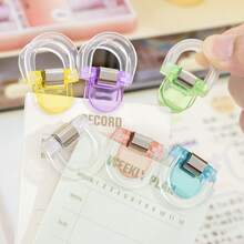 10 buc cleme transparente colorate, cleme solide pentru clasificarea fișierelor în stil minimalist, potrivite pentru sortarea fișierelor de la birou și școală.