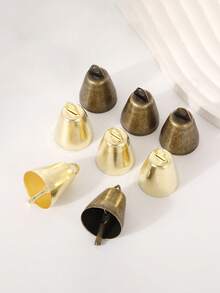 5 piezas de campanas de bronce antiguo con forma de flor, accesorios de collar para mascotas DIY