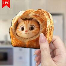 1pc Acrylic Peeking Cat Fridge Magnet - Cute Cabinet Decor, Magnetic For Doors, Fridge, Dishwasher, Soft Base & Clear Acrylic - Ideal Gift For Cat Lovers, Kitchen & Fridge Decor (Compatible With Fridge Magnets, No Adhesive Needed) - Charming Fridge Magnet, Black & White Cat With Golden Eyes And Paw Print Tag, Vintage Farmhouse Fridge Magnet, Fridge Magnet Animal, Fridge Floral Magnet