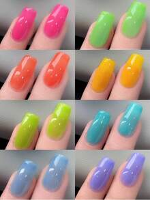 XEIJAYI Frame Bottle Glass Sugar Paper -- Popular Nail Art Colorful Candy 1pc Gel Polish Fashion LED Glossy Nail Art Salon Women'S Nail Art Tools Fashion Solid Color Gel Salon Solid Color Art - 彩色 - 查看 8