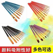 10 piezas Juego de pinceles de nailon multifuncionales para acuarela, adecuados para acuarela, acrílico y pintura al óleo