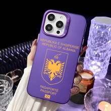 Albania Passport Phone Case Phone case Covercompatible with  16 15 14 13 12 11 Pro Max Black Purple Matte  Soft Candy Abrazine Funda-Covercompatible with  17 Hülle, 17 pro Hülle, 17 promax Hülle - Z1 - Übersicht 8