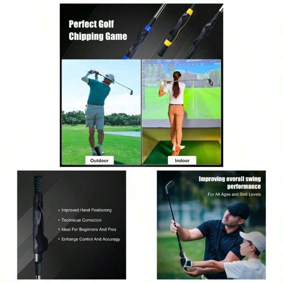 Grip Trainer - Club Grip Training Hand Correct Hand Position Swing Practice Aid Improve Swing Technique Lightweight Design - Đen 1 gói - Xem 1