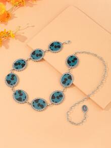 New Vintage Acrylic Alloy Printed Milk Texture Adjustable Waist Chain/Belt, Women Waist Decor