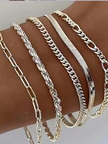 5 قطع/مجموعة أساور كوبية مصنوعة يدويًا بطراز بوهيمي عتيق، هدية مثالية لعيد الميلاد والارتداء اليومي