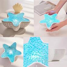 Luz de proyección de atmósfera colorida con forma de estrella de mar, luz nocturna de aurora de siete colores, luz LED recargable por USB, para dormitorio, sala de estar, regalo de cumpleaños y festival, luces decorativas que traen el romance del océano a tus noches