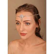 Wedding Head Chain Crystal Headpiece Princess Forehead Rhinestones Tassel Chain Hair Jewelry For Women And Girls Gold#SSDD B BJNHMJ