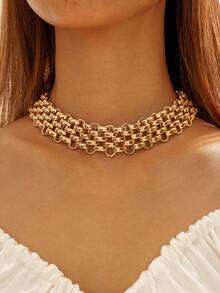 1pc Personalized Exaggerated Vintage Coin Chunky Chain Necklace, Creative Simple Hip Hop Cool Punk Retro Casual Fashion Necklace, Suitable For Gift, Daily, Commute, Street, Party, Festival Wear