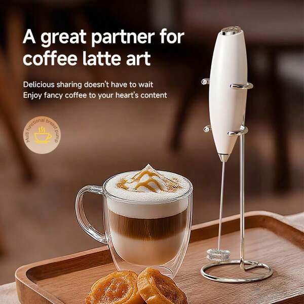 1 szt. Elektryczny mini spieniacz do mleka, zasilany 2 bateriami AA (brak w zestawie), Elektryczny spieniacz do mleka, Mały mikser kuchenny i jadalniany, Przenośny ekspres do kawy i domowych wypieków, Elektryczna dysza spieniająca do mleka, Domowy mikro elektryczny spieniacz do mleka, Ręczny spieniacz do mleka