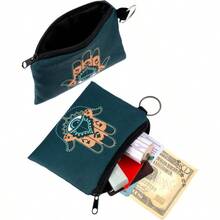 10 Monederos Pequeos de Cambio Bohemio Cartera Estampada con Cremallera Estampado de Mal de Ojo, 4. 3.94 Pulgadas - 4.7 x 3.94 Inch + Estampado de mal de ojo - Ver 5