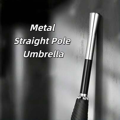 Metall Geradestab Regenschirm Reiseaccessoire, leicht, hochwertig, horizontaler rutschfester Griff, regensicher, windfest, Schul- und Geschäftskooperation, Langgriff Regenschirm für Herren und Damen