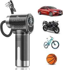 Tire Inflator Portable Air Compressor, 150PSI Portable Air Pump For Car Tires, Cordless Tire Inflator With Digital Pressure Gauge, Black And Grey - Black - View 11