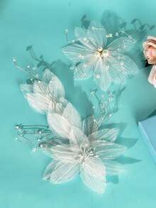 Linda tiara de noiva com detalhes decorativos. Acessórios para o Dia dos Namorados. - Bege - Ver 12