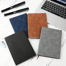 3 Cuaderno Tapa Dura A5 con 3 Bolgrafos, Perfecto para Escribir, Tomar Notas, Dibujar y Llevar un Diario. El Regalo Perfecto para la Escuela y el Trabajo Negro+ Gris+ Azul+ 3 Bolgrafos - Negro + Gris + Marrón + 3 Bolígrafos - Ver 8