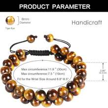 1/3 سوار ماكرامي من الأحجار الكريمة والخرز الطبيعي ذو طبقتين لشفاء الطاقة الكريستالية للشاكرا، أحجار اليوغا والتأمل للاسترخاء والتخفيف من القلق، مناسب للرجال والنساء