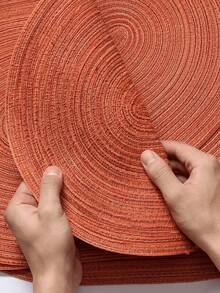 Cotton Yarn Woven Oval Placemats 12x18 Inch, Dining Table Oval Napkins, Natural Woven Heat Resistant Table Mats For Family Gatherings, Wedding Parties (Orange Red) - Orange - View 10