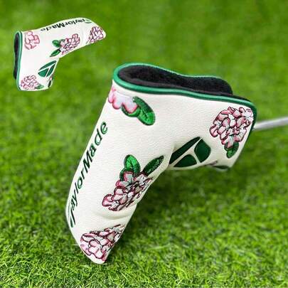 Cherry Blossom Golf Club Cover, Golf Putter Cover; Golf Ball Accessories; Durable Material For Your Best Club