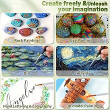 10 buc pensule miniaturale, set de pensule pentru detalii cu păr de nailon pentru detalii fine și pictură artistică, pensulă profesională mică, perfectă în consumabile de artă pentru acrilic, numere, figurine, meșteșuguri, modele, acuarelă, ouă, pietre, desen liniar pentru artiști și amatori