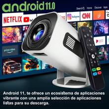 Carsapro Proyector 8k Portatil Hp330,Android 11 ,1G+8G Mini Proyector,8k Full Hd Profesional Proyector,LED Proyectores Para Celular Bluetooth Mirrorlink Usb Aux Wifi 2.4/5ghz,Proyector Inteligente , Reuniones Familiares, Camping, Oficina, Fiestas al Aire Libre. - Blanco - Ver 8