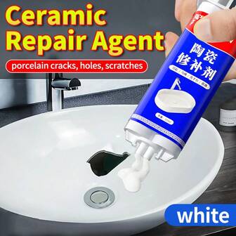 1pc Ceramic Repair Agent - Ultra-Strong Waterproof Bonding, Effective Hand Wash Basin Crack Repair, Powerful Cracking Glue For Bathtub, Toilet, Sink Restoration And Renovation