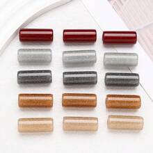 5/10pcs Autumn/Winter Resin Glitter Pearl Beads, Tubular/Round/Oval Shape, Dark Color Jade-Like High-Quality DIY Jewelry Beads