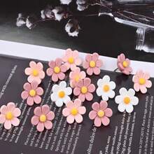 30 szt. trwałych, żywicy ABS, urocze pinezki z motywem kwiatów, z organizerem – różowe i białe kwiaty, idealne na tablice ogłoszeń, do ekspozycji zdjęć w domu i biurze, jako akcesoria do bukietów