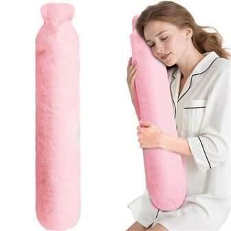 (21.65''x5.9'')Long Strip Hot Water Bottle With Cover,Removable Rubber Hot Water Bag With Soft Cover For Cosy Nights,Relief,Back,Neck And Shoulders - Winter Warm Christmas Gift For Women And Men To Give To Family, Friends, And Lover