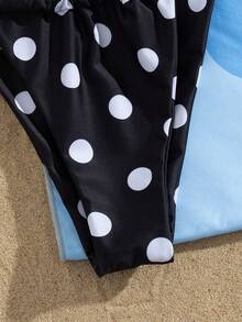 Women's Spring/Summer Bikini Swimsuit, Fashionable Casual Polka Dot Print High Elasticity Fabric, High-Cut Sexy Swimwear, Suitable For Valentine's Day, Easter, Carnival And Pool Parties, Beach Vacation - Multicolor - View 5