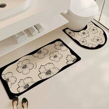 1/3 pezzi Tappetino antiscivolo assorbente per il bagno, tappetino in gel di silice, tappetino da bagno con motivo retrò, tappetino a forma di U per il water, tappetino assorbente per i piedi per il lavabo, tappetino da cucina per decorazioni natalizie, spessore 2,5 mm