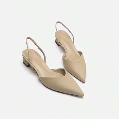 Sandalias de mujer Baotou Nuevo estilo veraniego: sandalias minimalistas de punta afilada y tacón cuadrado Zapatos planos de tacón alto y correa fina para mujer tacones altos