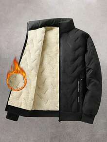 Men's Winter Fashion New Style Thermal Lined Coat, With Pockets, Zipper, Comfortable Fabric, Suitable For Daily Life, Work, Travel, Running, Leisure, Office, Fitness, Outdoor Wear.