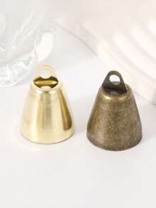 5 piezas de campanas de bronce antiguo con forma de flor, accesorios de collar para mascotas DIY