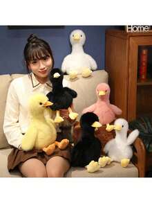 1Pc 30/40CM Fluffy Duck Plush Toys Stuffed Soft Animal Dolls Multicolored Cute Duck Pillow Kawaii Toy For Birthday Xmas Gift,Toy Duck,Cow Toy,Pink Plushie,Goose Plush,Duck Plush Toys,Christmas Plush Toy