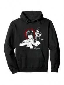 Ryuk Pullover Hoodie,Fall Hoodies,Men's Fall Clothes,Street Wear,Halloween,Mens Hoodies,Y2k Clothes,Jesus Hoodie,Thanksgiving Day,Nightmare Before Christmas,Christmas - 黑色 - 查看 1